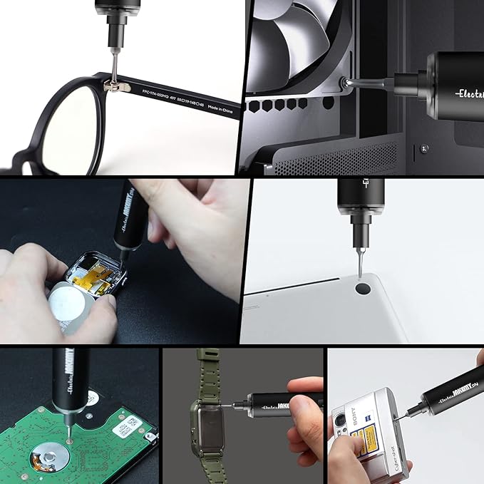 JAKEMY Electric Screwdriver, Precision Magnetic Screwdriver Bit Set(40 Bits), Dual-Mode Rechargeable Mini Cordless Power Screwdriver Repair Tool Kit with LED for Electronics Laptop Phone Watch Toy