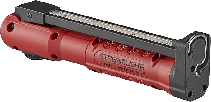 Streamlight 76801 Stinger Switchblade 800-Lumen LED Light Bar with 120V/100V AC Charger, 1 Holder, Red