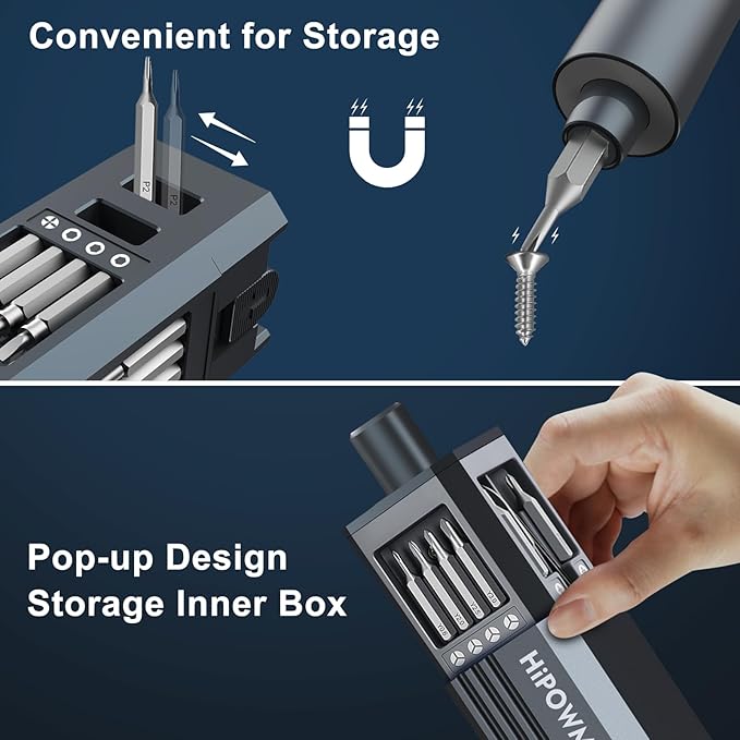 Mini Electric Screwdriver Set, 49-in-1 Electric Precision Screwdriver Cordless, 5 Torque Settings, LED Lights, Pry Bar, Tweezer, Repair Tool Kit for Computer PC Phone Camera Watch