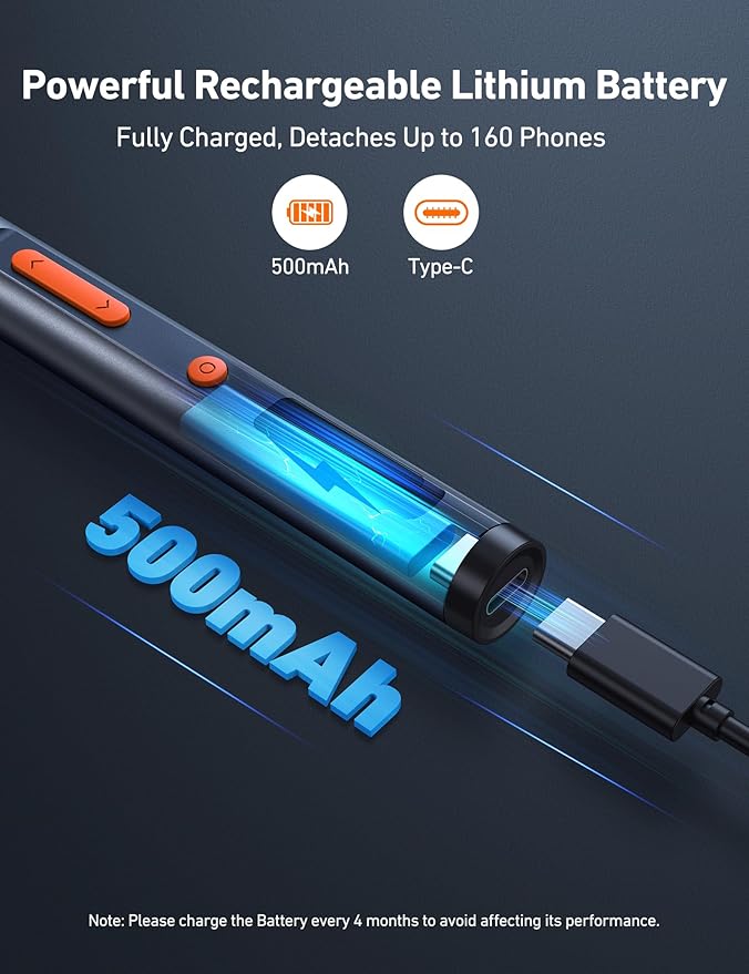 AstroAI ES60 3.7V Mini Electric Screwdriver, 63-in-1 Electric Screwdriver Cordless Set with 60 Magnetic Bits, Rotatable Magnetic Storage, Repair Tool Kit for Phone Camera Laptop Watch