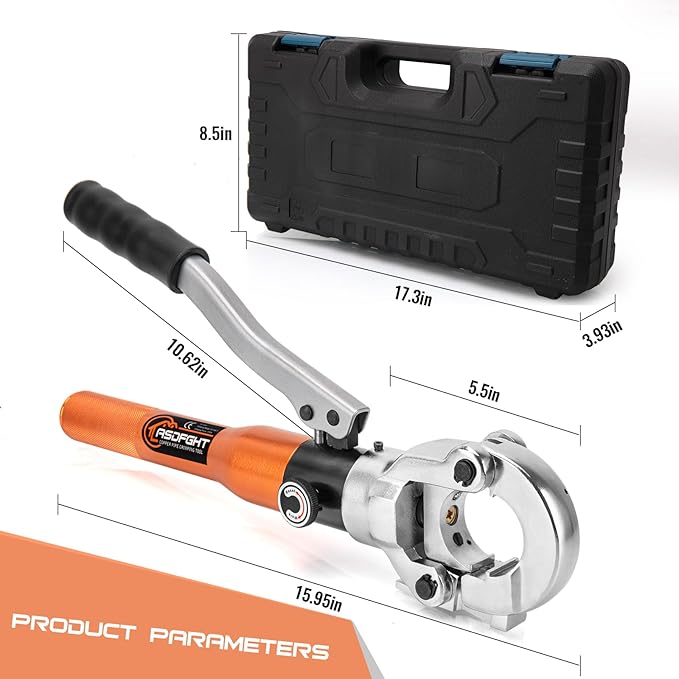 Copper Pipe Crimping Tool - with 1/2", 3/4", 1" Jaws, Copper Tube Fittings Hydraulic Pipe Crimping Tool for Pro Press, Viega Copper Pipe Fittings