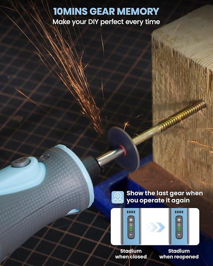 Rotary Tool Kit, Cordless Rotary Tool, 8V Rotary Tool with LED Lights, 5-Speed, 28000RPM, 2.0Ah Battery, 25 Accessories, for Carving, Engraving, Sanding, Polishing, Cutting and Pet Nails