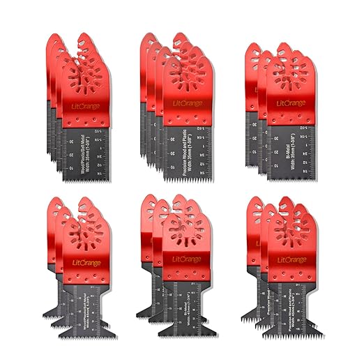 20PCS Professional Wood/Metal/Plastic Universal Multitool, Quick Release Saw Blades Titanium Oscillating Multitool Blade for Hard Material