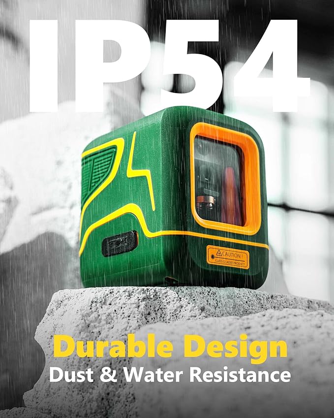 APEXFORGE X1C Cross Line Laser Level, with Rechargeable Battery, 100ft Green Beam, Self-Leveling, Vertical and Horizontal Line, Pulse Mode, 360° Magnetic Pivoting Base