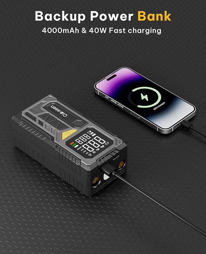 Tire Inflator Portable Air Compressor-150psi Cordless Portable Air Pump for Car Tires Faster Inflation with Tire Pressure Gauge LED Light for Bike Pump Car Bicycle Ball More