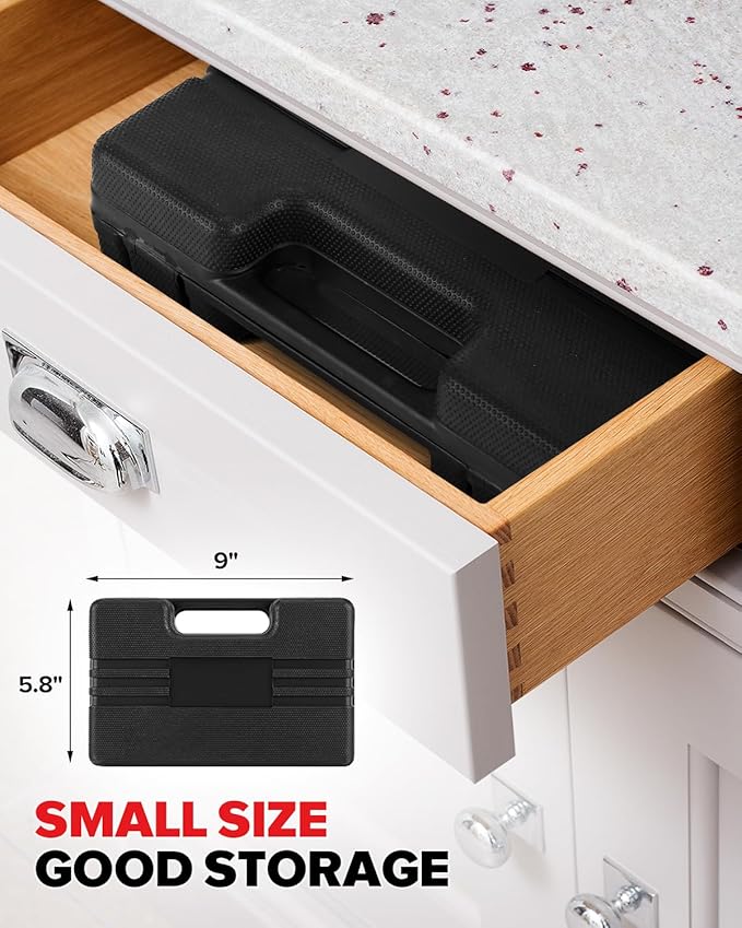 13pcs General Household Tool Set, Home Tool Kit with Plastic Toolbox for DIY, Maintenance, Perfect for Students & Homeowners (Red)