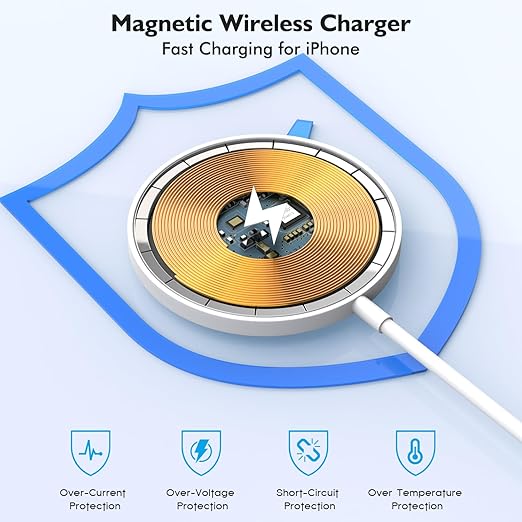 [MFi Certified ]iPhone 16 Magnetic Charger,6FT USB C i Phone 16 Wireless Charging Pad & Fast PD USB C Charging Block,Fast i Phone Apple Mag-Safe Charger for iPhone 16/16 Pro/Pro Max/15/14/13/12 Series
