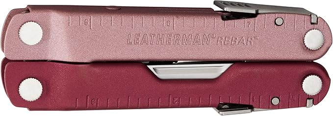 LEATHERMAN, Rebar Multitool with Premium Replaceable Wire Cutters and Saw, Heathered Cranberry