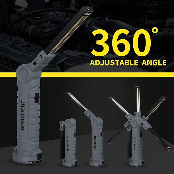 4 Pack Flashlight Vagocom Mechanic Tools for Gift,LED Rechargeable Work Lights with 360° Rotate Magnetic Base 5 Modes Portable Inspection Torch for Trouble Light,Automotive,Handmade,Camping,BBQ
