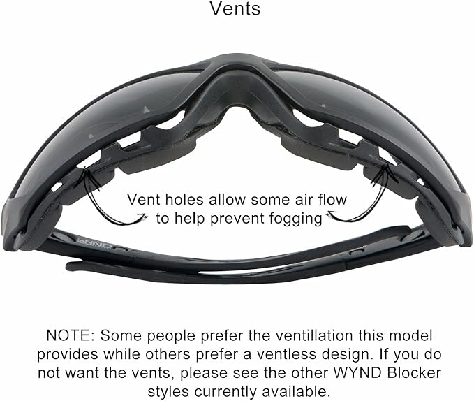 WYND Blocker Motorcycle Riding Glasses Extreme Sports Wrap Sunglasses (Black/Smoke)