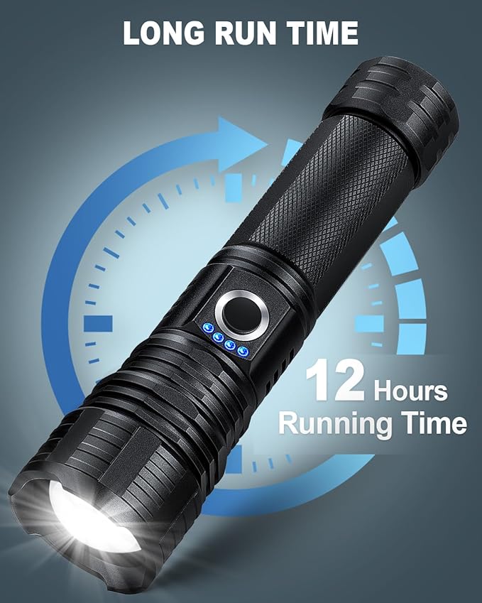 Rechargeable Flashlights High Lumens, 99,000 Lumen Super Bright Flashlight, 2pack Led High Powered Flash Light, Flashlight for Home, Camping, 5 Modes/12h Run Time for Outdoor, IPX6 Waterproof