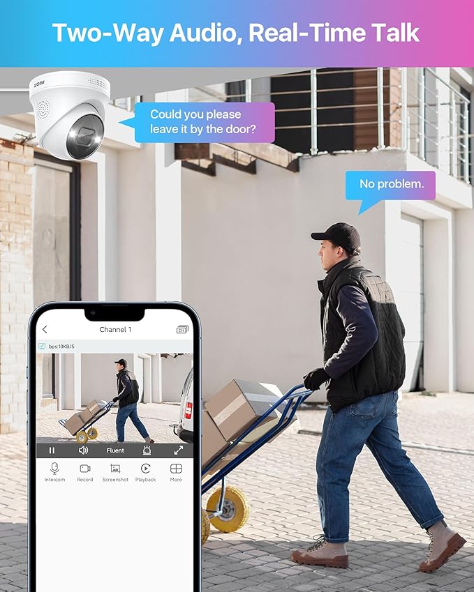 ZOSI 32CH 4K PoE Security Camera System with Person/Vehicle Detection,12x 8MP Indoor Outdoor Dome Cameras,2 Way Audio,Color Night Vision,16Port 32Channel NVR with 4TB HDD for 24/7 Business Recording