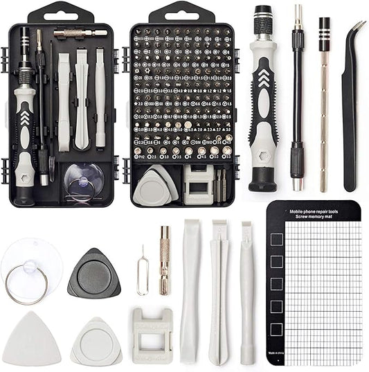 Precision Screwdriver Set, SHARDEN 122 in 1 Electronics Magnetic Repair Tool Kit with Case for Repair Computer, iPhone, PC, Cellphone, Laptop, Nintendo, PS4, Game Console, Watch, Glasses etc (Grey)
