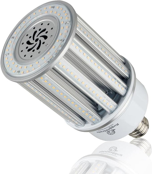 RuggedGrade Aries Series 80W E39 LED Corn Bulb | 10,400 Lumens | 3000K | 6KV Surge Protection | Fanless Design | DLC 5.1 Premium