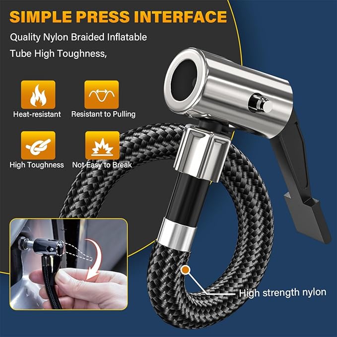 Tire Inflator Portable Air Compressor,Digital Cordless Tire Inflator,2X Faster Car Tire Pump with 20V Rechargeable Battery,Dual Power Supply Modes,Air Pump for Car Tires,E-Bike etc.