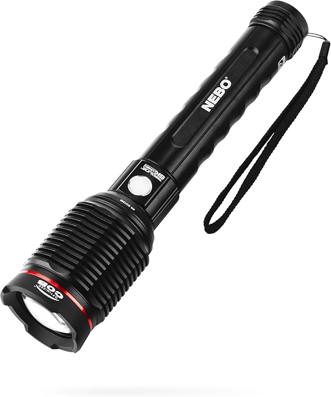 NEBO Redline 6K Rechargeable Flashlight | 6000 Lumens, 4 Light Modes, Durable Metal & Waterproof, Bright Tactical Light for Camping, Hunting & EDC, Includes Charging Cable