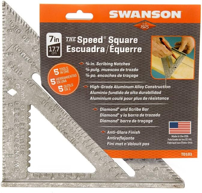 Swanson Tool T0101 Speed Square with Blue Layout Book