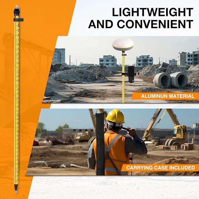 Aluminum GPS Pole, GPS Poles with Snap-Lock for Land Surveying & Engineering GPS/GNSS Accessory and Instruments (GLS26A)