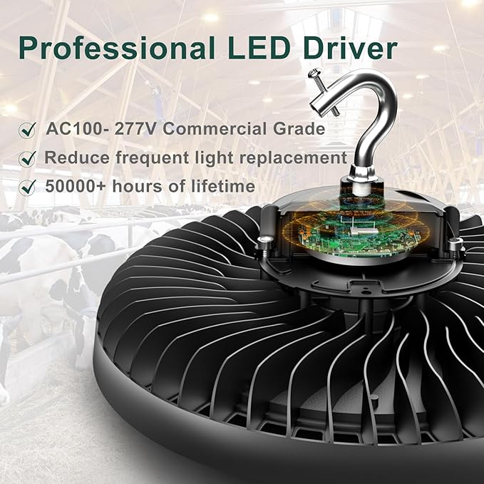 520W LED High Bay Light AC100-277V High Bay LED Light 5000K 78000LM (2080W MH/HPS) UFO LED Lights Suit for 30-60FT Height-3Pack 𝟓𝐘𝐫𝐬 𝐖𝐚𝐫𝐫𝐚𝐧𝐭𝐲