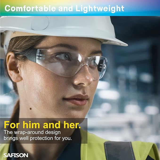 36 Pack Safety Glasses Bulk, ANSI Z87.1 Protective Eyewear, Scratch & Impact Resistant Protective Glasses with 6-Color Frames, Perfect for Construction, Nerf, Shooting and Lab