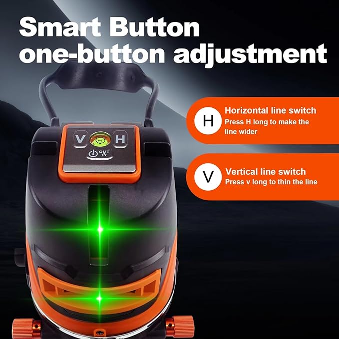 Rotary Laser Level, 360 Cross Line Laser level Self Leveling with 1 mm Horizontal Vertical Beam with 8000mAh Type-C Battery for outdoor Construction Project with Hard Carry Case (Rotary Laser)