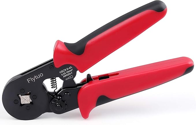 Ferrule Crimping Tool, AWG23-7 Self-adjustable Ratchet Wire Ferrule Crimper, HSC8 6-4A Premium Crimping Tool for Wire Terminals Cables End-sleeves