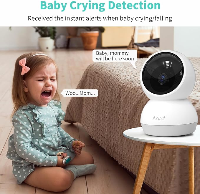 2K Indoor Security Camera, AI Human & Pet Motion, 2.4/5 GHz, 360° Pan Tilt, Night Vision, 2 Way Audio, Compatible with Alexa & Google Assistant (64GB TF Card)