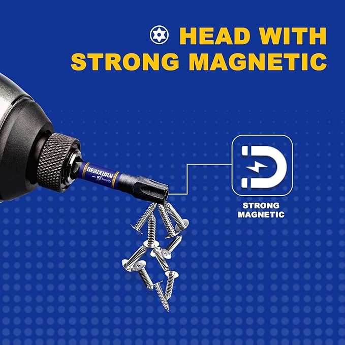 30Pieces Impact Security Torx(T7-T40) Screwdriver Bit Set, Magnetic Multi-Hollow Torx Head Bits, S2 Alloy Steel Star Bits with 1Pc Impact Bit Holder and Storage M-Box