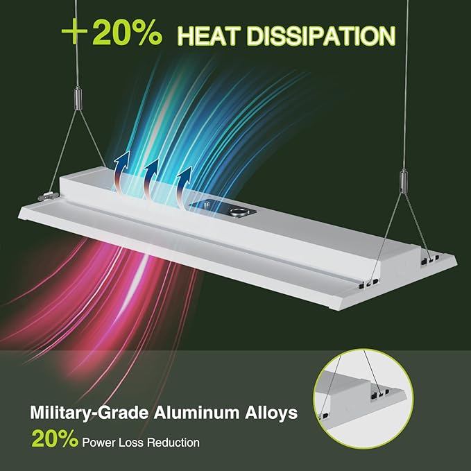 LED Linear High Bay Light, Adjustable 400W/320W/240W/100W With Motion Sensor, 60000LM, 100-277V, 0-10V, 5000K, Commercial Linear High Bay Led Shop Lights for Warehouse Industrial Workshops, 2 Pack, UL