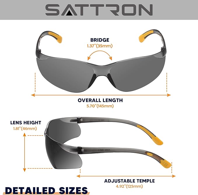 Tinted Safety Glasses Bulk 48 Pack, Dark Smoke Lenses UV Protective Safety Sunglasses for Men Women, ANSI Z87.1 Scratch & Impact Resistant Eye Protection for Construction, Shooting, Lab