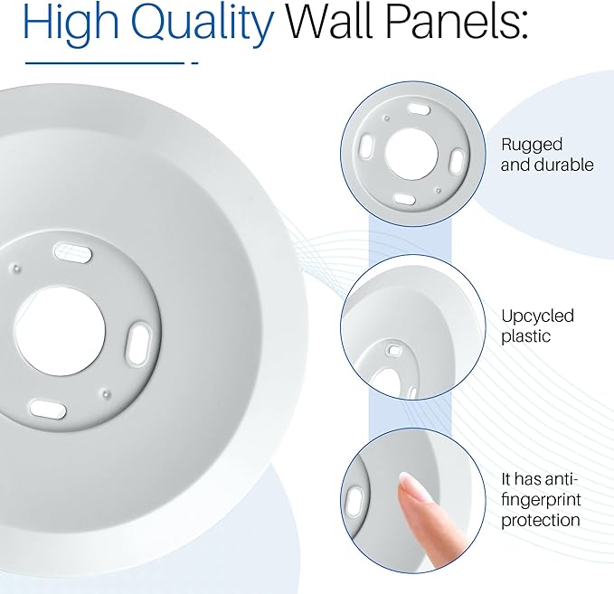 Wall Plate Cover Compatible with Google Nest Thermostat 2020,For Google Nest Thermostat Wall Plate, Nest Thermostat Trim Kit Accessory,Fingerprint Resistant | Easy Installation |White 2pc