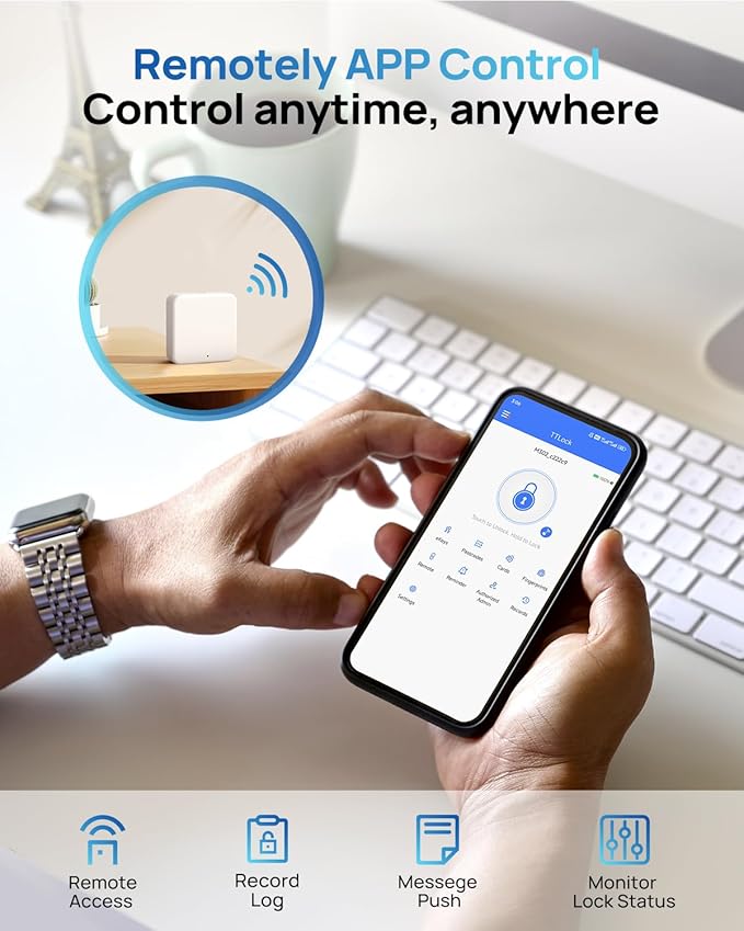 BlackSmith WiFi Smart Door Locks for Front Door Set 0.1s Unlock Keyless Entry Door Lock with Front Door Handle, APP Remote Control, Easy Installation for Hotels, Vacation Rental Homes, Property