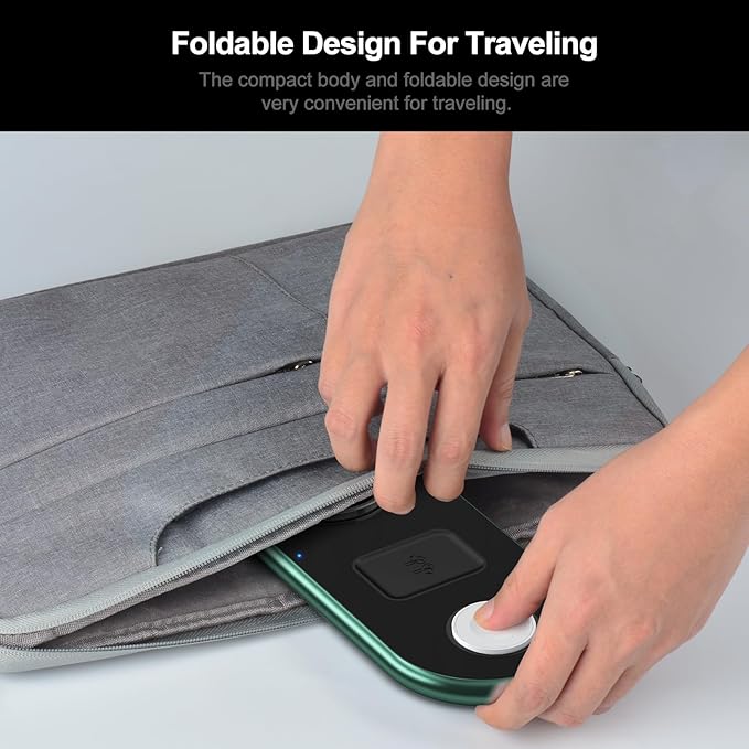 2025 Upgraded 3 in 1 Charging Station for Apple Devices, Fast Magnetic Mag-Safe Wireless Charger Stand for iPhone 16/15/14/13/12 Series & Apple Watch 1-9/Ultra & AirPods Pro (Forest Green)