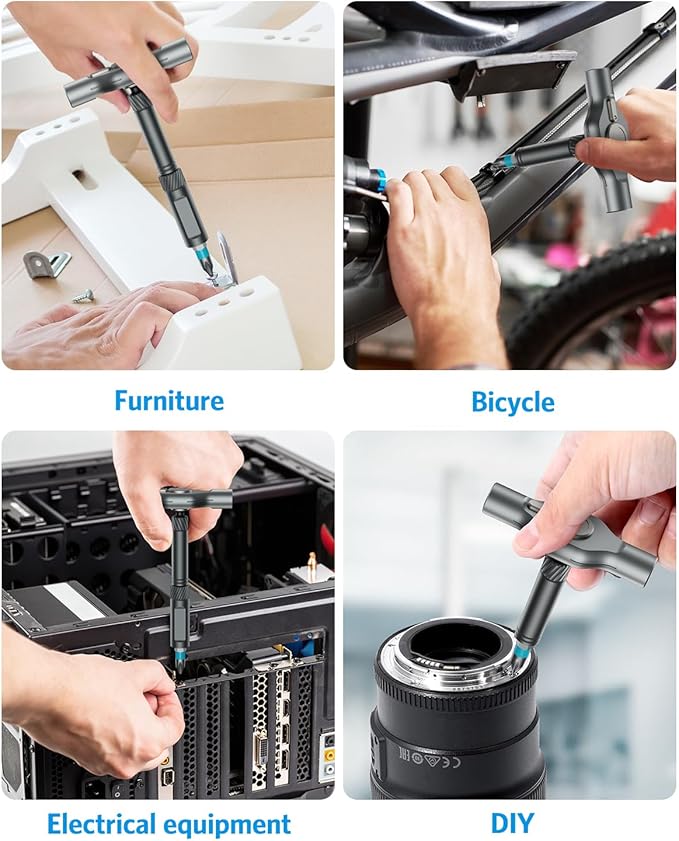 24 in 1 Magnetic Screwdriver Set, AMIR Ratchet Screwdriver Kit Precision Repair Tool with DIY Detachable Ratchet Handle, Multi Bit Small Screw Driver Set for Furniture Computer