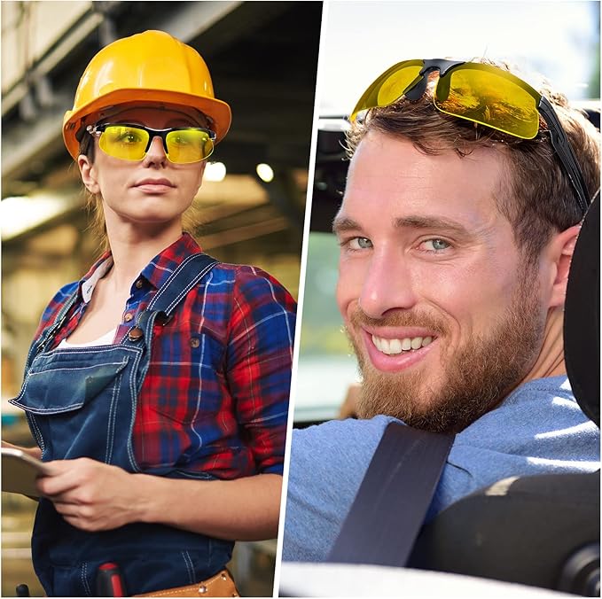 Kathfly 36 Pcs Safety Glasses Work Scratch Resistant Glasses Protective Safety Goggles Eyewear with Lens(Amber)