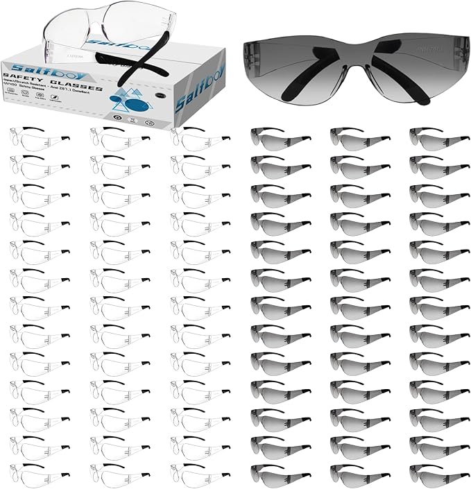 Clear Safety Glasses for Men Women Ansi Z87.1 Safety Glasses Scratch and Impact Resistant Protective Eyewear