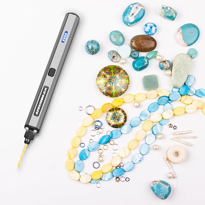 AM ARROWMAX Mini Electric Drill Pen, 13 in 1 with Aluminium case, Rechargeable, 800 RPM, Needle Vise Hand Drill Kit, 10 HSS Bits, DIY, Wood, Jewelry Making (SDS MINI)