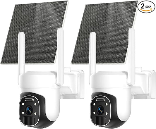 4G LTE Cellular Security Camera Outdoor, 2K No WiFi Solar Camera Outdoor Wireless Color Night Vision, Cellular Cameras for Security 360° Viewing, PIR Motion Sensor