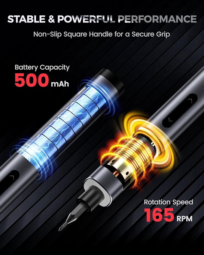 LIFEGOO Mini Electric Screwdriver Set: 66 in 1 Cordless Electric Precision Screwdriver Set - 60 Magnetic Bits, 3-Level Torque, Mini Power Screwdriver Repair Tool Kit for Phone Watch Camera Laptop PC