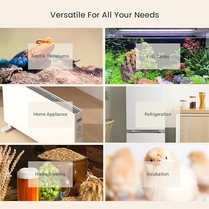 INKBIRD Digital Thermostat Outlet Temperature Controller Outlet Socket Heating/Cooling Control 1200W 10A Backlit Display