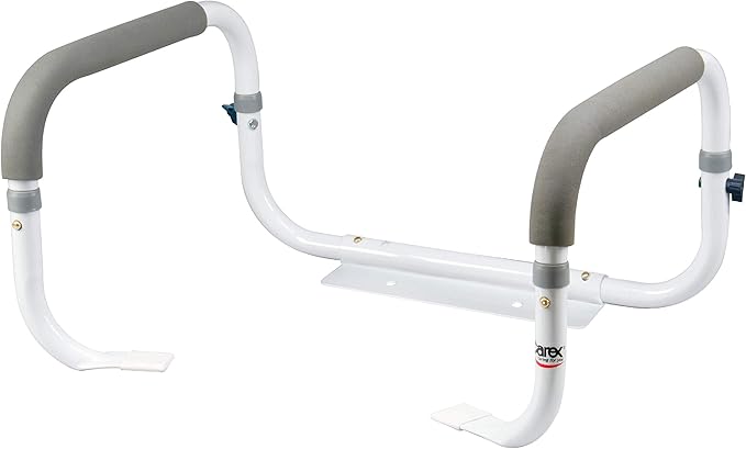 Carex Toilet Safety Frame - Toilet Safety Rails With Adjustable Width - Toilet Rails For Elderly, Handicap, Home Health Care Equipment After Surgery, Supports 300lbs