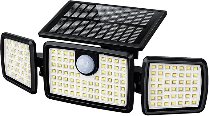 Solar Lights Outdoor, Solar Motion Deck Lights Outdoor for Deck with High Brightness, Larger Built-in Tempered Glass Panel, Sensitive PIR Motion Inductor (Non-Remote,1-Pack)