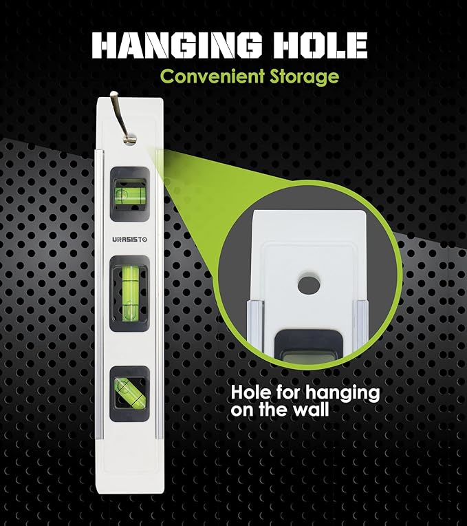 2 Pack Torpedo Level 9-INCH Level with 45°/90°/180° Bubbles, Small Measuring Tool