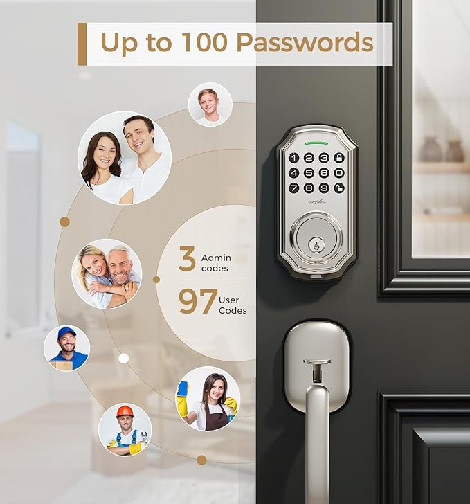 Keypad Door Lock with Handle (Silver+Handle)