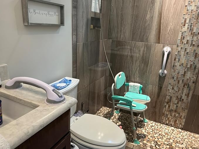 AirTight® Grab Bars for Shower Suction (2Pack) 16-Inch Matte Grey