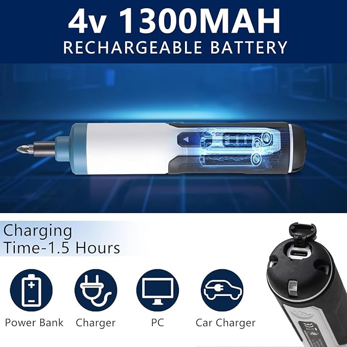 Mini Electric Screwdriver,Cordless Screwdriver Magnetic Bits,Precision Cordless Repair Tool for Phone, Camera, Laptop, Watch, Electronics Repair