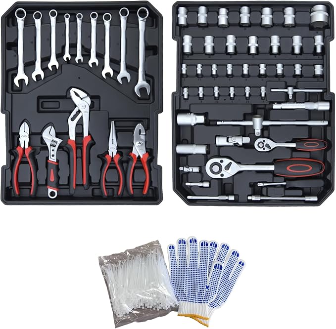 Complete Home Tool Set - 900pcs Versatile Rolling Tool Kit for Professional Repair and Maintenance - Heavy and Duty Portable Tool Box with Wheels