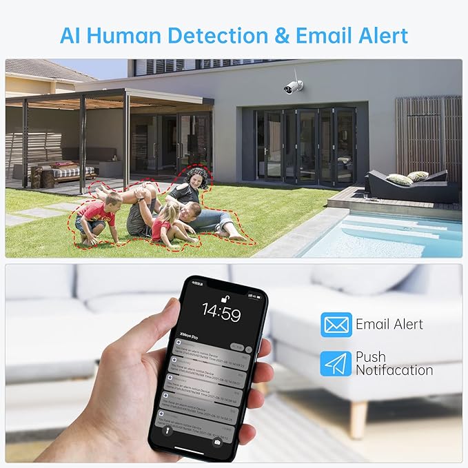 Wireless Security Camera System,SMONET 1080P 8 Channel Home Surveillance DVR Kits with 4pcs 2MP Full HD Cameras 3TB HDD Night Vision Motion Detection Free App for Indoor Outdoor 24/7 Video Recording