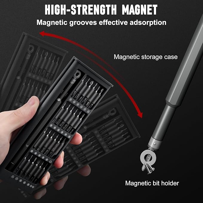 SHARDEN Precision Screwdriver Set, 60 in 1 Screw Driver Set Kit with Torx, Phillips, Flathead, Mini Repair Tools Kit for Laptop, Phone, MacBook, Computer, Electronics, Glasses, Watch