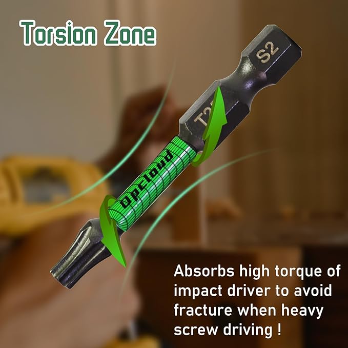 T25 Impact Screwdriver Bit Set, 16 Pieces 2”S2 Steel Magnetic Security #25 Torx Tips Driver Power Bit Set with Extension Impact Bit Holder